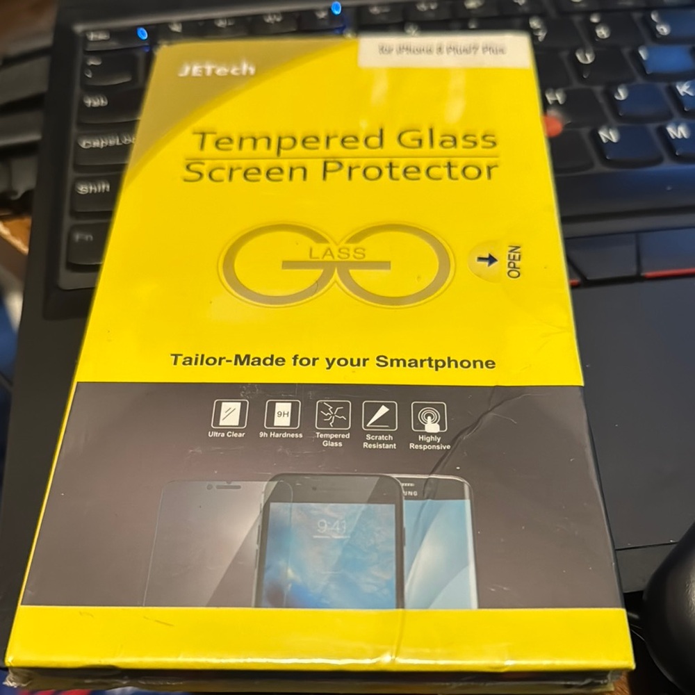 Tempered Glass Screen Protector for iPhone 8 Plus/7 Plus - Yellow
